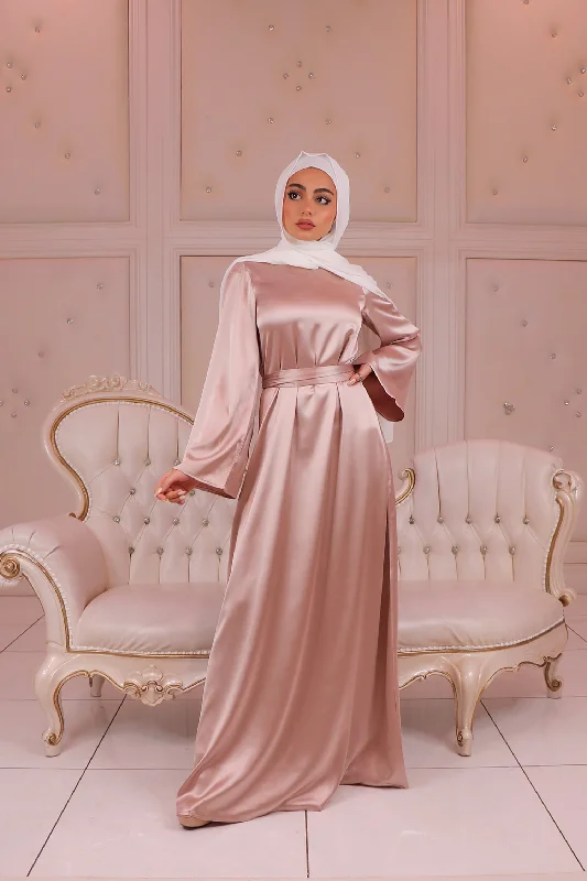 LaMeera Wide Sleeve Satin Dress - Blush Pink Petite unclassified dresses