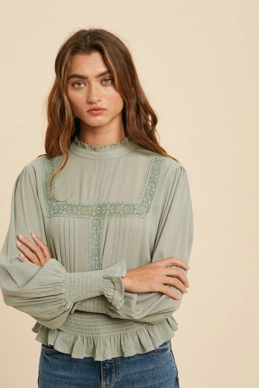 Lauren Blouse in Dusty Sage Ruffled unclassified dresses