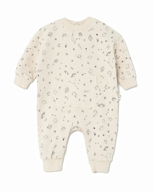 MY LITTLE COZMO "MANIFESTO n°1" Baby Cozmo Plush Jumpsuit Onesie in Stone Polka dot unclassified dresses