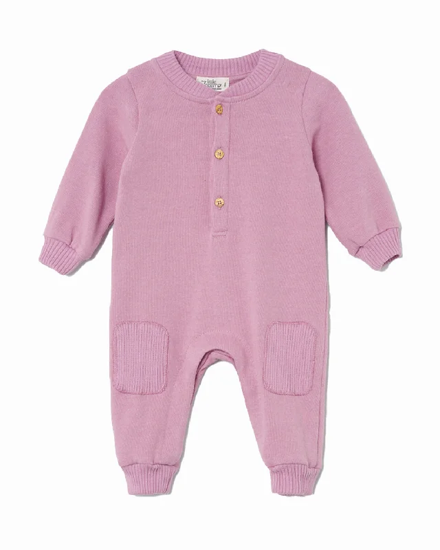 MY LITTLE COZMO "MANIFESTO n°1" Baby Soft Knit Jumpsuit Sleeper in Pink Floral unclassified dresses