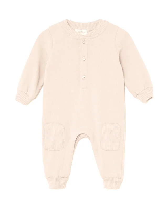 MY LITTLE COZMO "MANIFESTO n°1" Baby Soft Knit Jumpsuit Sleeper in Stone Sequin unclassified dresses