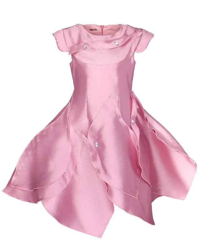 NIKOLIA "Beautiful Madness" Divine Taffeta Petal Dress in Mauve Casual chic unclassified dresses