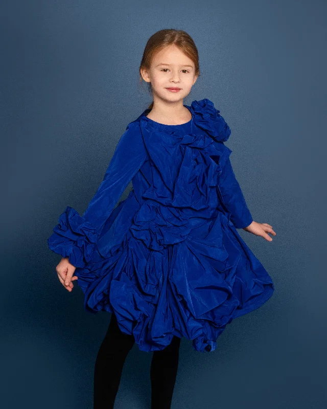 NIKOLIA "Impossible Garden" Toronto Taffeta Dress in Blue Long unclassified dresses