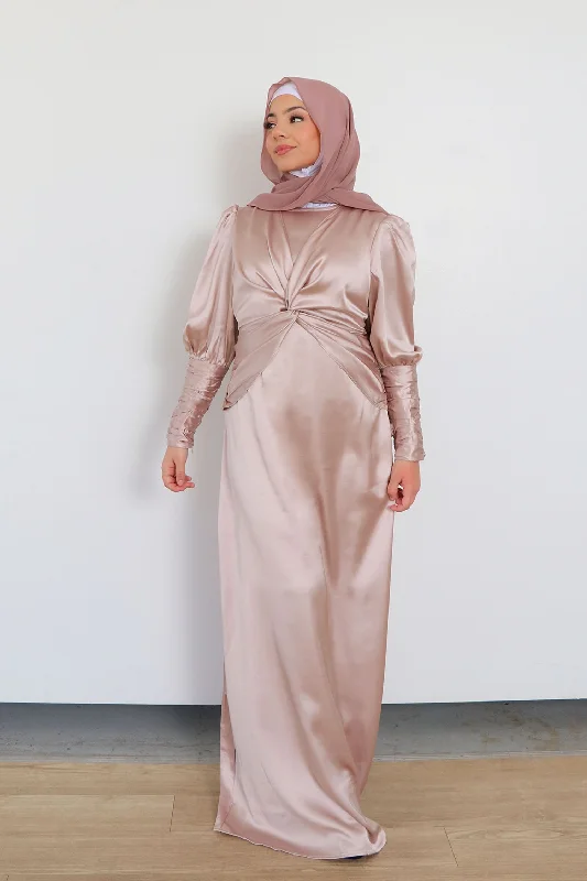 Olivia Wrap Satin Dress- Blush Pink Soft fabric unclassified dresses