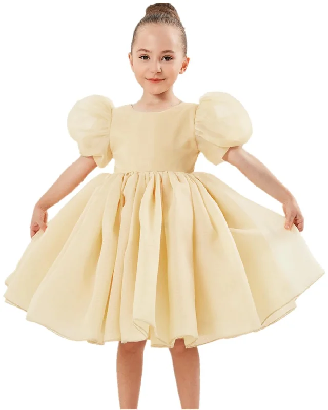 2Bunnies Girls' Organza Puff Sleeve Babydoll Skater Dress Women's unclassified dresses