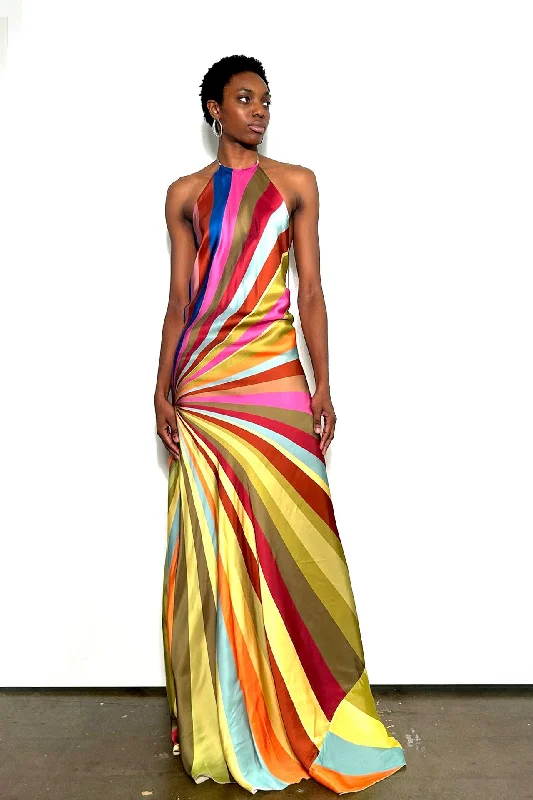 Psychedelic bias gown Stretchy unclassified dresses