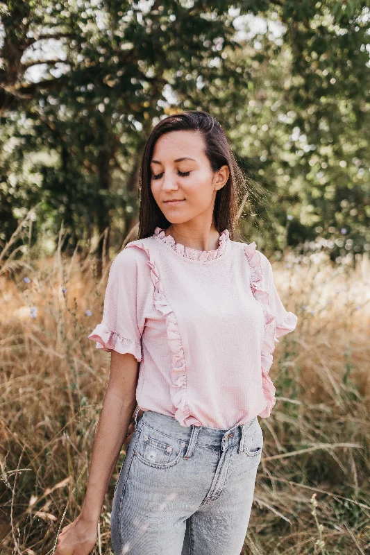 Ruffle Neck Tee in Dusty Pink Fashionable unclassified dresses