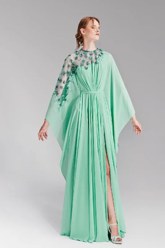 Silky crepe kaftan with embroidery Summer unclassified dresses