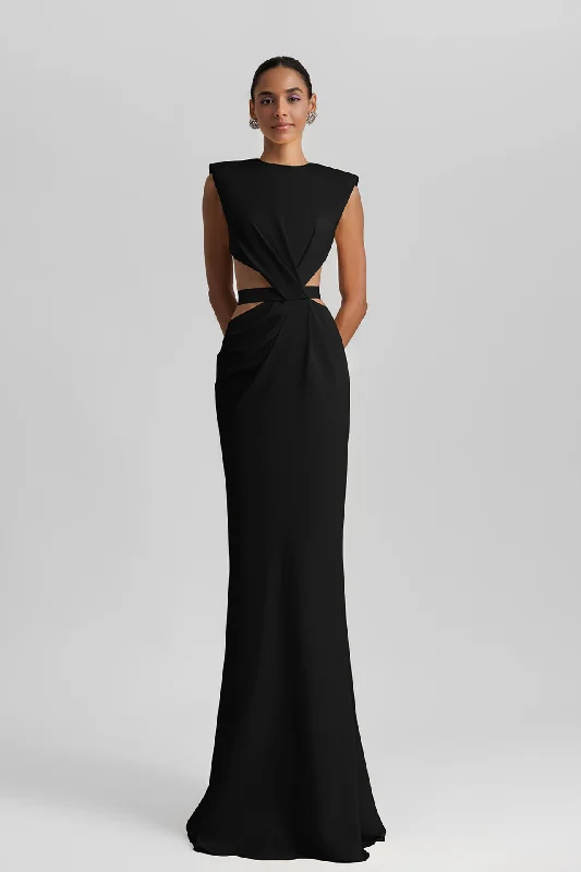 Sleeveless black dress with cut-outs Anniversary unclassified dresses