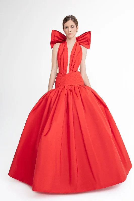 Sleeveless voluminous gown with bow Best-selling unclassified dresses