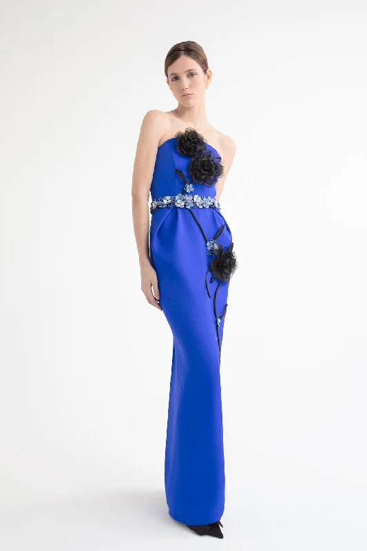 Strapless gown with train and embellishments Trendy unclassified dresses