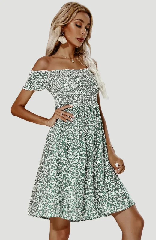 La Bella Floral Green Dress - KUCAH Corset floral dresses