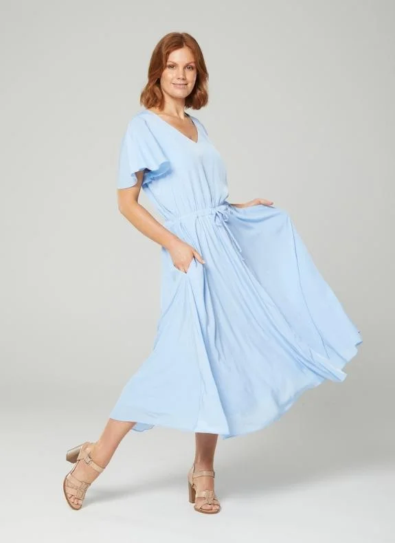 Swing Drawstring Dress | Iced Blue Lace unclassified dresses