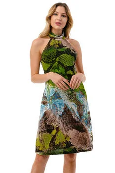 The Lime Halter Dress Backless unclassified dresses