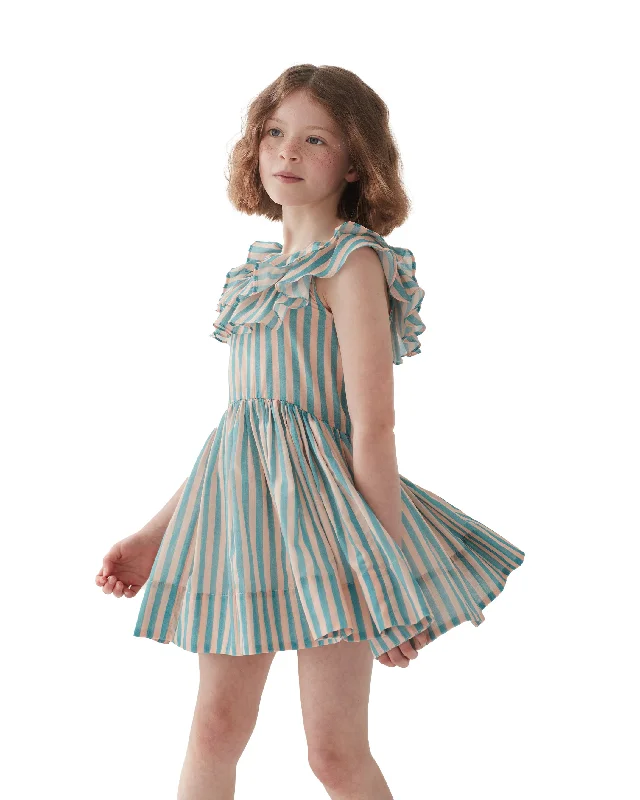 THE MIDDLE DAUGHTER SS24 POSTCARD Dress in POOL VOILE STRIPE Party unclassified dresses