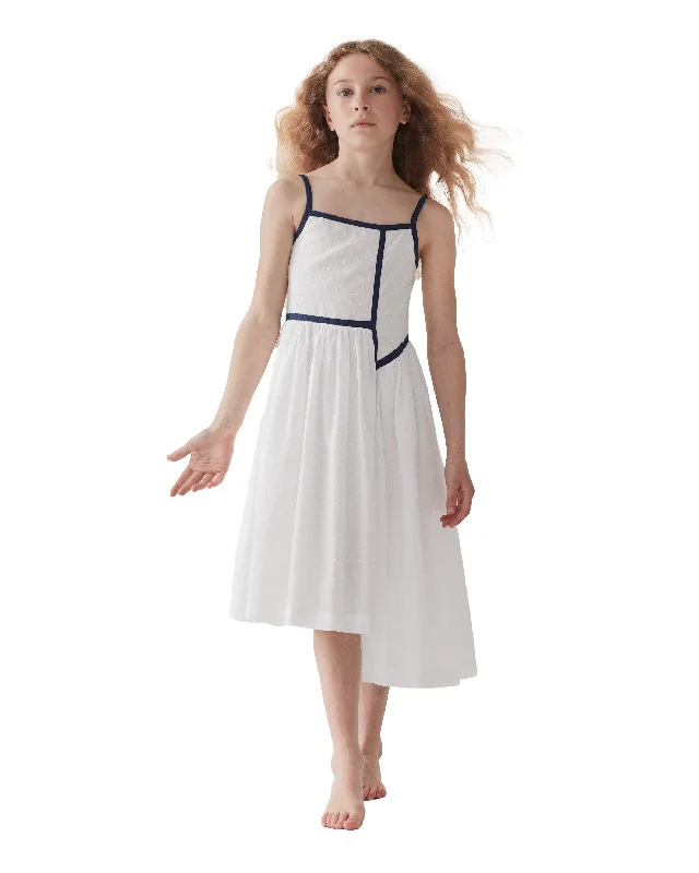 THE MIDDLE DAUGHTER SS24 SEE THE LIGHT Dress in PORCELAIN DOBBY SPOT Chic unclassified dresses