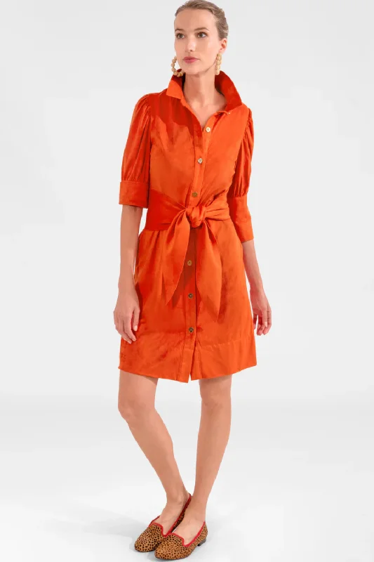 Gretchen Scott Ultra Suede Swagger Dress - Orange Tulle unclassified dresses