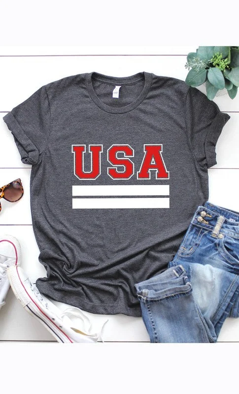 USA Graphic Tee Striped unclassified dresses