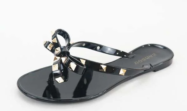 Women's Studded Jelly Sandal In Black Cocktail unclassified dresses