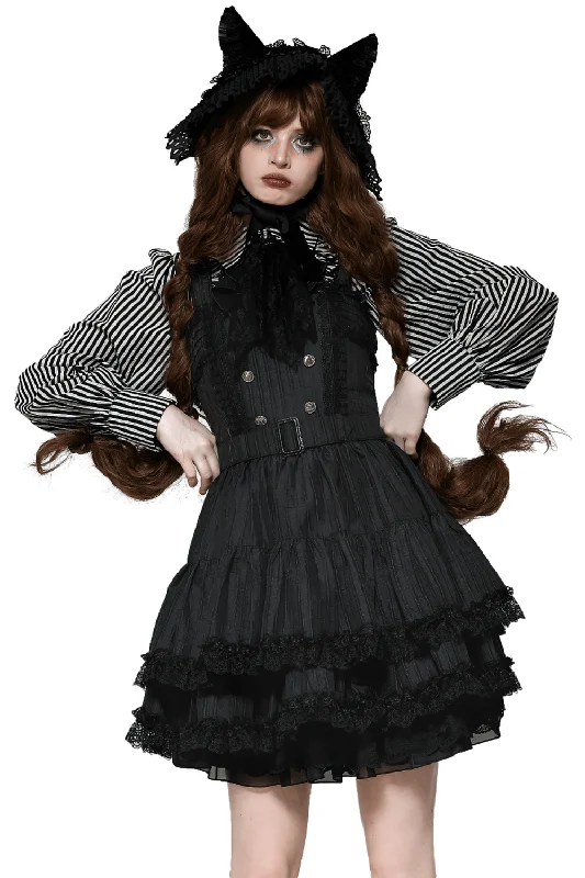 Lolita Dress with Lace Ruffles and Decorative Buttons Lace Dress Perfect