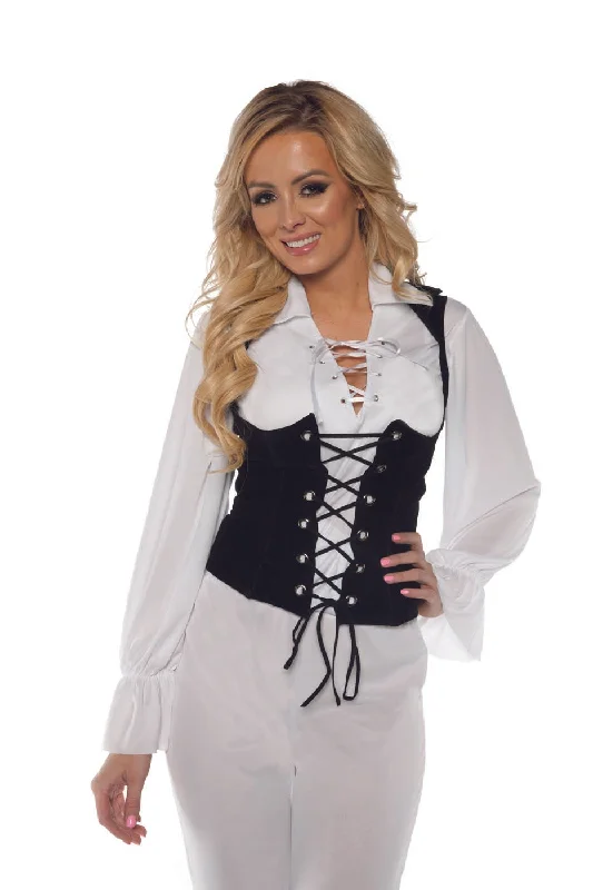 Pirate Lace Front Womens Adult Costume Shirt Sleeveless Lace Dress