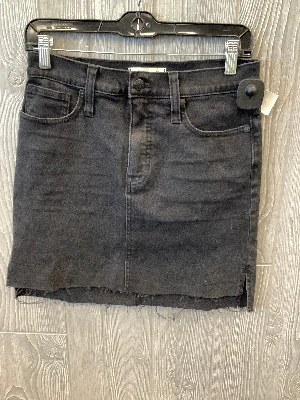 Black Denim Skirt Mini & Short Madewell, Size 2 Tie Waist Mini Skirt