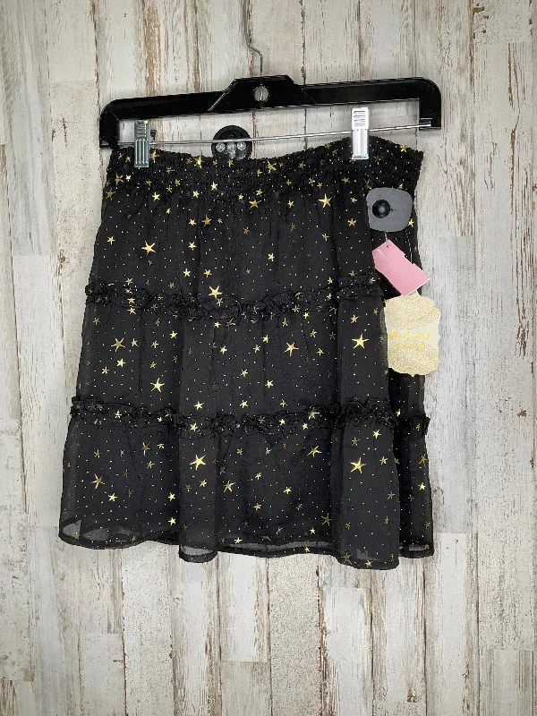 Black & Gold Skirt Mini & Short Altard State, Size M Ripped Denim Skirt