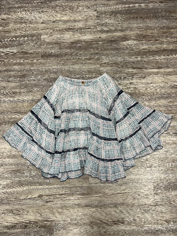 Blue Skirt Mini & Short Free People, Size S Camo Mini Skirt