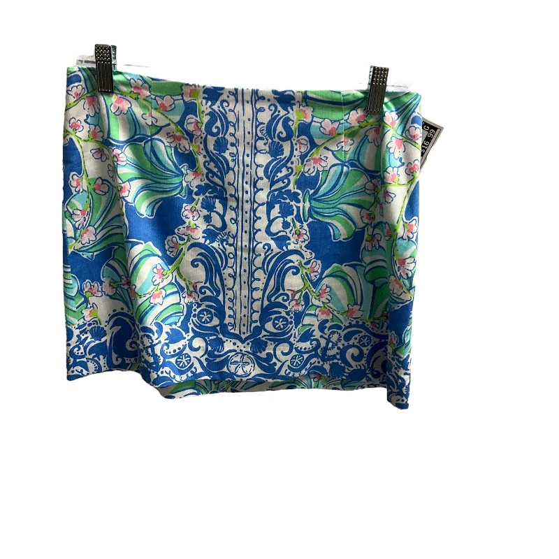 Blue Skirt Mini & Short Lilly Pulitzer, Size 4 Button-down Mini Skirt