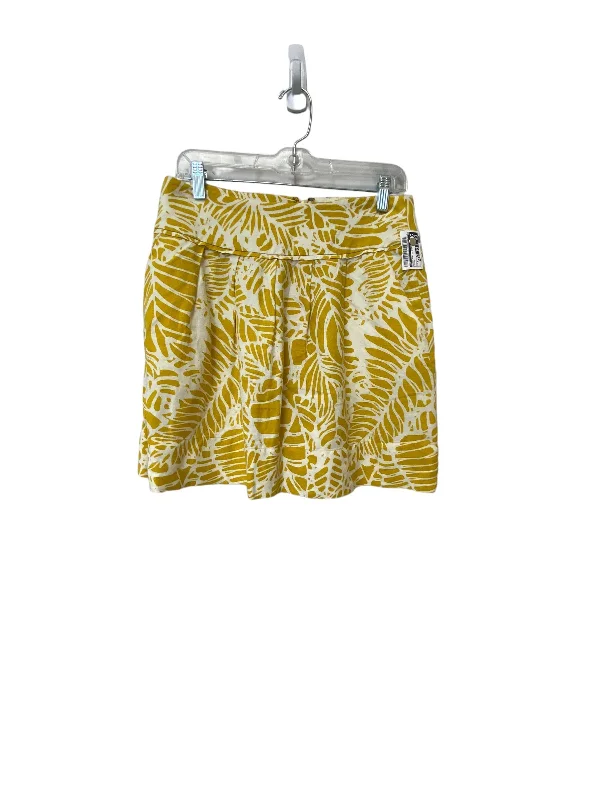 Yellow Skirt Mini & Short Loft, Size 4 Button-up Mini Skirt