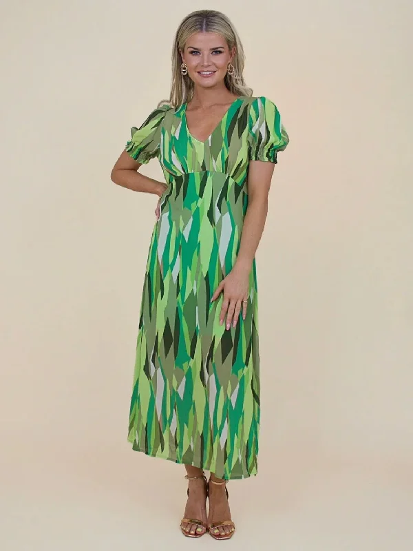 Kate & Pippa Streasa Print Maxi Dress, Green Multi Elegant Maxi Look