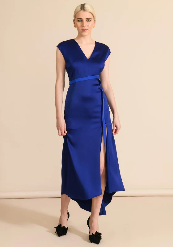 Caroline Kilkenny Satin Max Maxi Dress, Blue Maxi Skirt Trendy