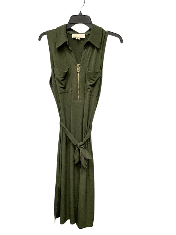 Dress Casual Midi By Michael By Michael Kors In Green, Size: L Cozy Midi Dress