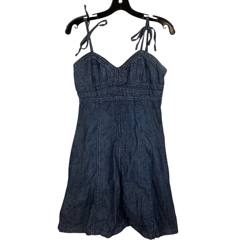 Dress Casual Midi By Guess In Blue Denim, Size: M Pleated Satin Skirt