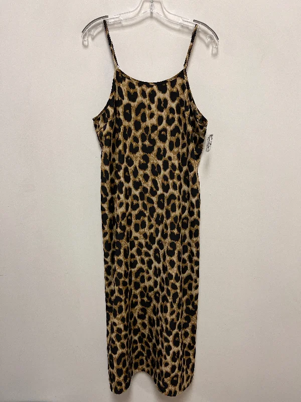 Dress Casual Midi By Shein In Animal Print, Size: Xl Classic A-line Skirt