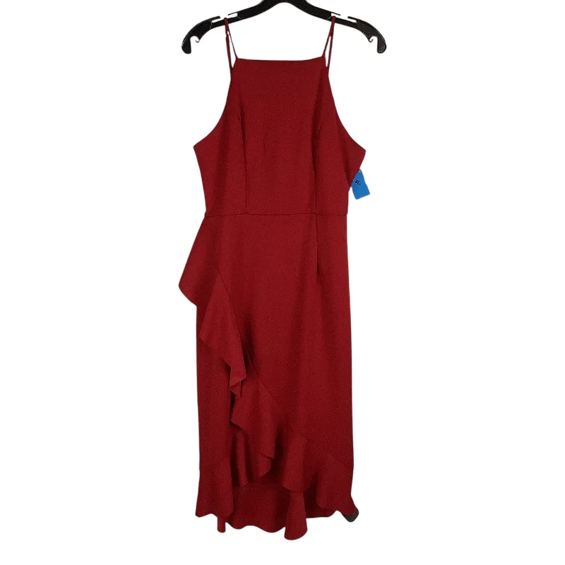 Dress Party Midi By Francesca's In Red, Size: M Midi Skirt with Pockets