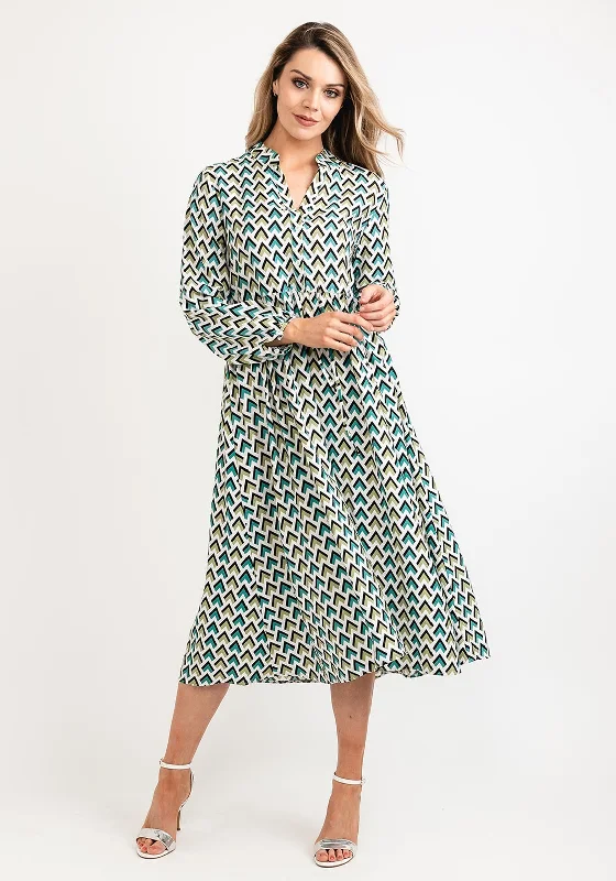 Seventy1 Arrow Print Midi Dress, Green Embroidered Midi Skirt