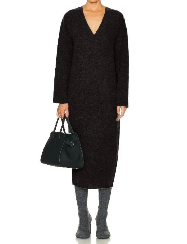 Cocoon Sweater Dress In Black Long Sleeve Sweater