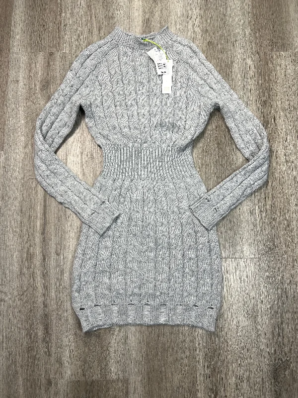 Dress Sweater By Good Luck Gem In Grey, Size: S Winter Knit Dress