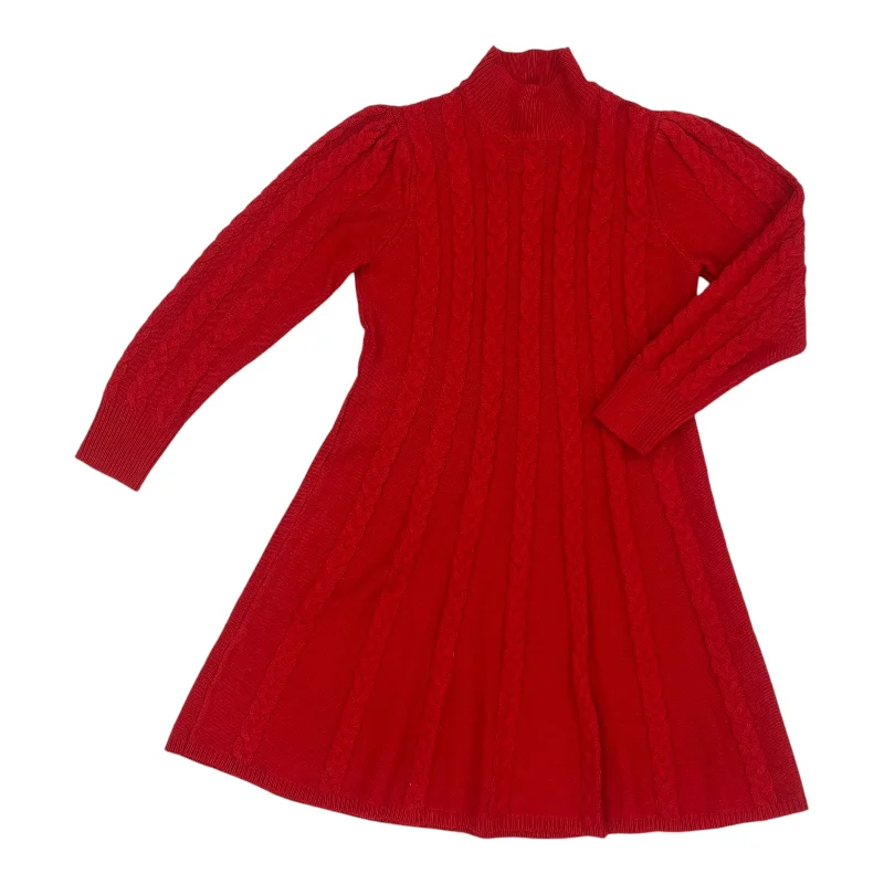 Dress Sweater By Jessica Howard In Red, Size:Lp Casual Sweater Gown