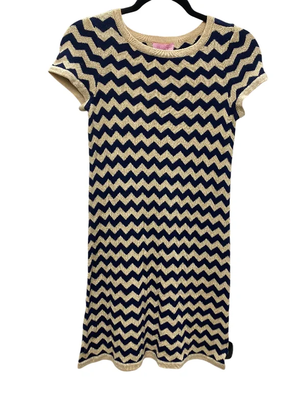 Dress Sweater By Lilly Pulitzer In Blue & Gold, Size: S Sweater Dress Casual