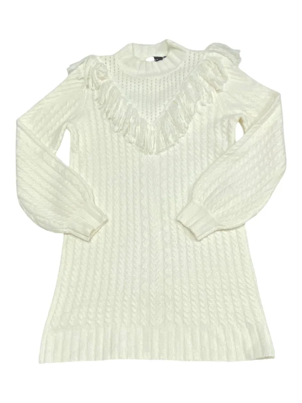 Dress Sweater By Vici In White, Size: S Sweater Dress Vibe