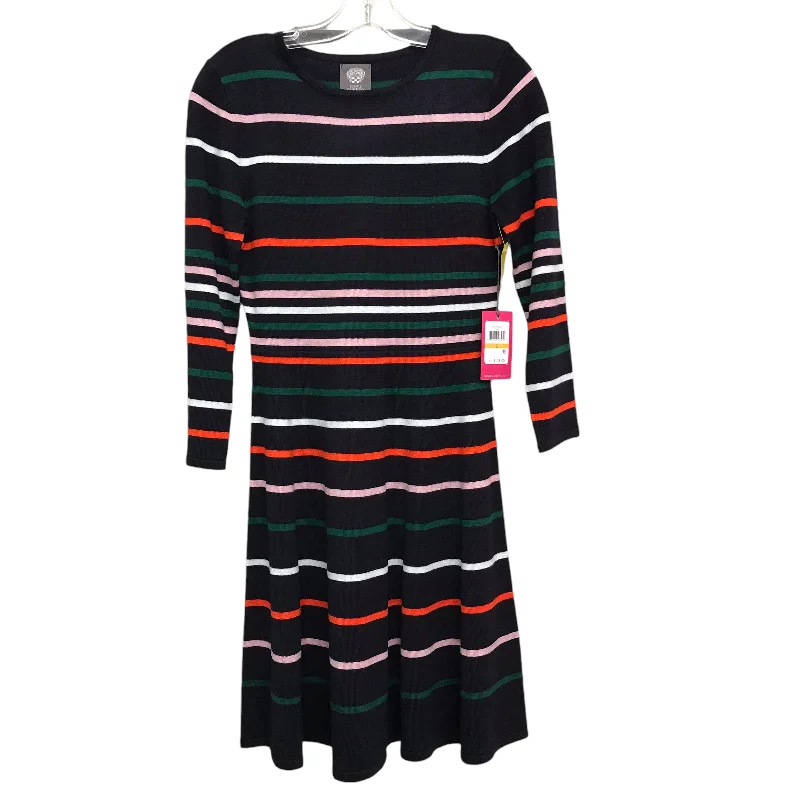 Dress Sweater By Vince Camuto In Striped Pattern, Size:S Flared Sweater Dress