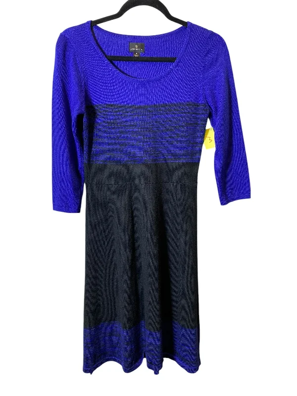 Dress Sweater By Worthington In Black & Blue, Size: S Slouchy Sweater Dress