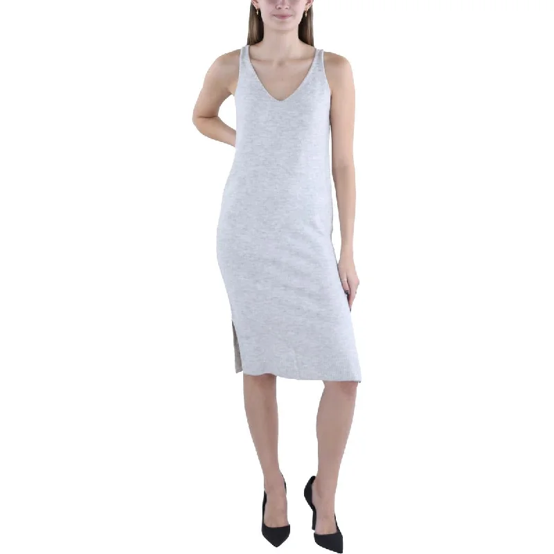 Womens Sleevless Knee-Length Sweaterdress Knit Dress Chic