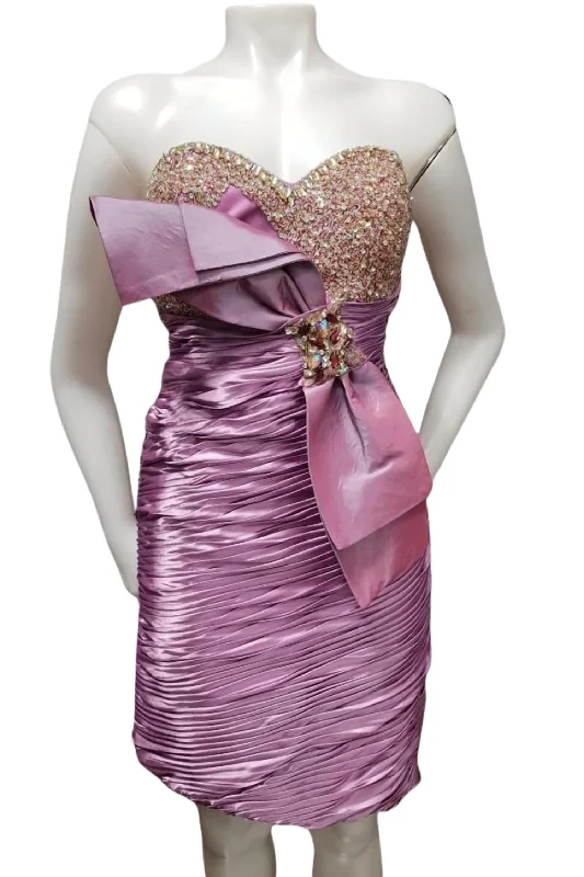 Sequined Satin Dress In Lilac Sequin Dress Glamour