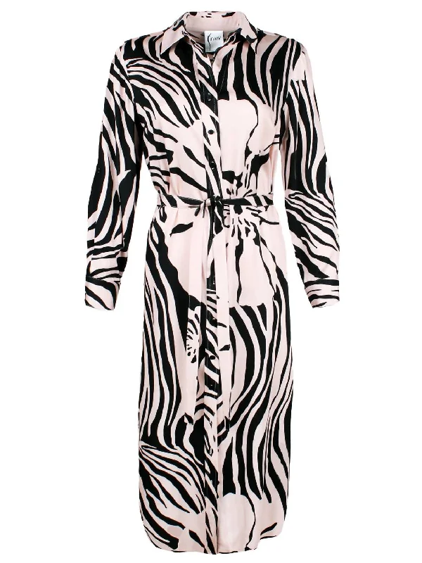 Tiger Alex Shirt Dress In Pale Pink/black Comfy Shirt Dress