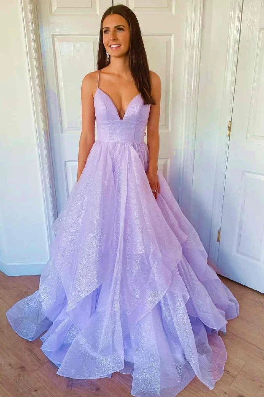 Princess Lavender Tiered Tulle Formal Dress Classic Tulle Dress